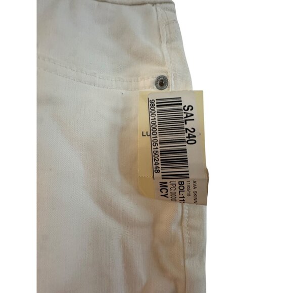 Lucky Brand Womens Ava Skinny Jeans W12/31 White Mid-Rise Denim Cotton Blend - Picture 3 of 12